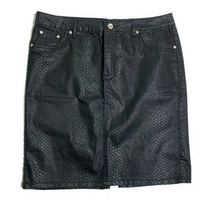 Suko jeans snake print mini skirt